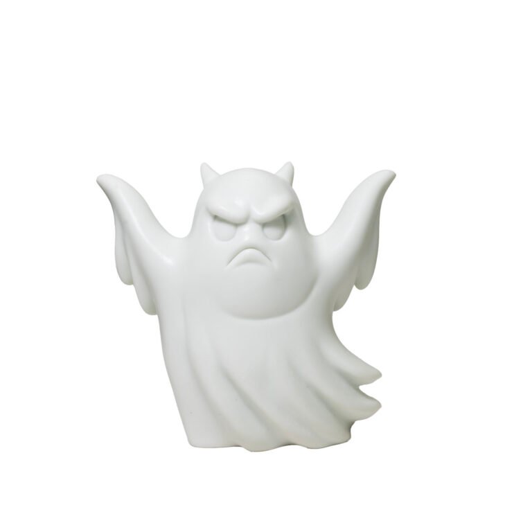 Soft white plastic ghost action figure for STEM play with Rampage City.